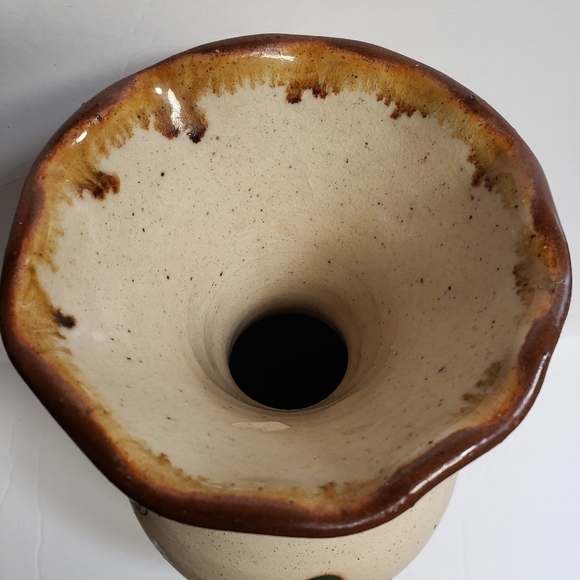 Tonala Vase Bird Floral Mexico Clay Art Pottery Large Heavy - Picture 4 of 6